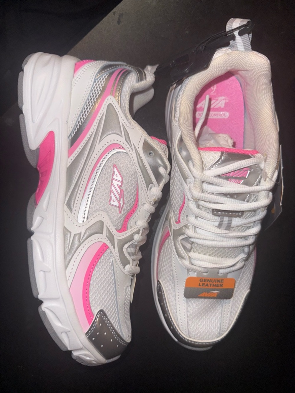 Avia White and Pink Women’s Athletic Sneakers
